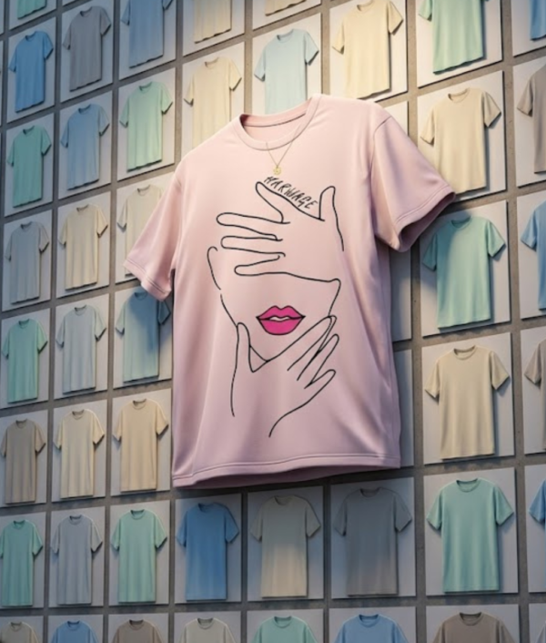 HARMAGE Graphic Oversized Pink T-Shirt