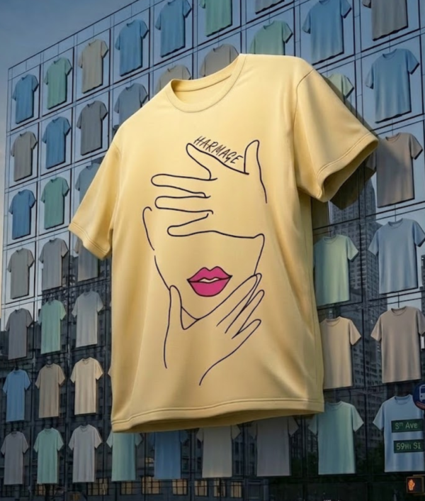 HARMAGE Graphic Oversized Yellow T-Shirt