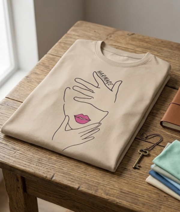 HARMAGE Graphic Oversized Beige T-Shirt