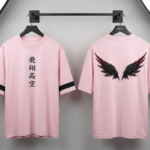 Wings Print Oversized Tshirt - Pink